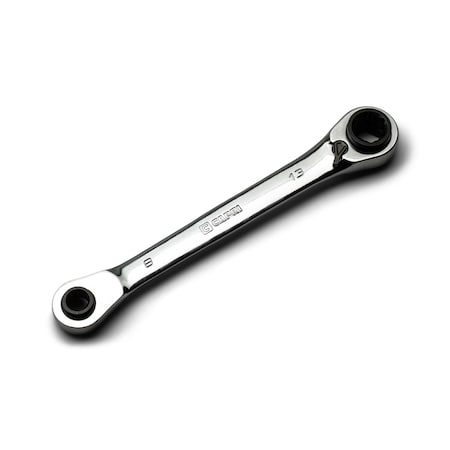 Capri Tools 4-in-1 120-Tooth Box End Reversible Ratcheting Wrench, 8, 10, 12, 13 mm, Metric CP11880